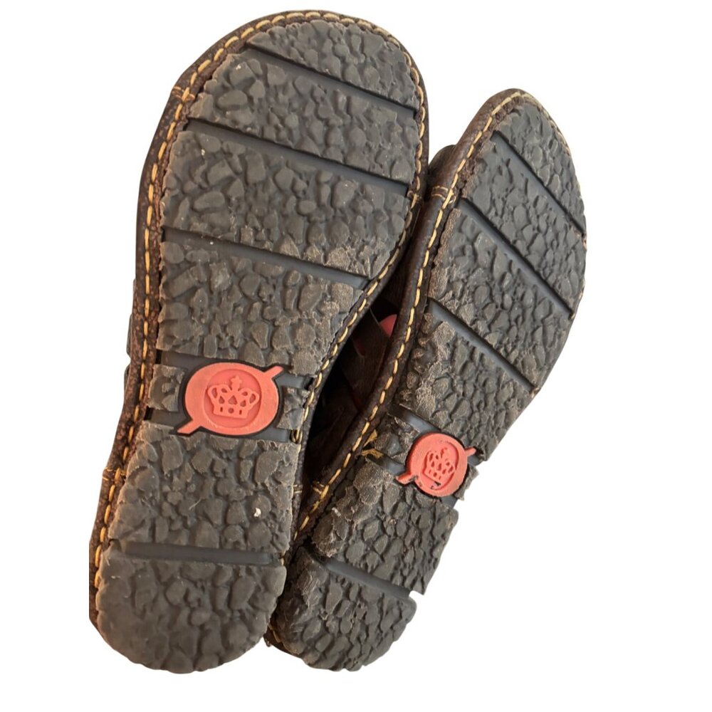 Born Laramie Full Grain Leather Dark Brown Slide Sandals Womens - Picture 6 of 10